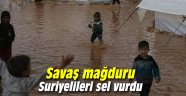 Savaş mağduru Suriyelileri sel vurdu